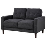 Close-up of Bowen II loveseat grid-tufted back cushions