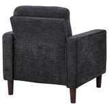Back view of Bowen II steel grey fabric upholstered chair