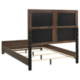 Farre Queen Upholstered Platform Panel Bed Dark Brown — product image 5