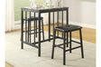 main view of Edgar black faux leather and faux marble counter height dining set