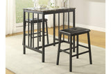 main view of Edgar black faux leather and faux marble counter height dining set