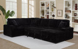 Storage chaise open to show compartment