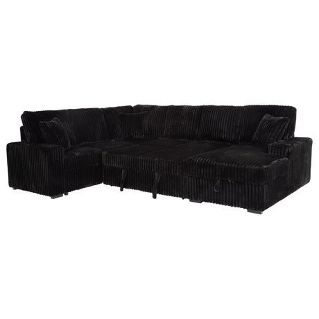 Sectional sofa corner view with pillows