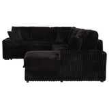 Side view of sectional sofa chaise