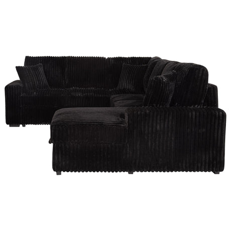 Side view of sectional sofa chaise
