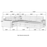 Sectional sleeping surface fully extended