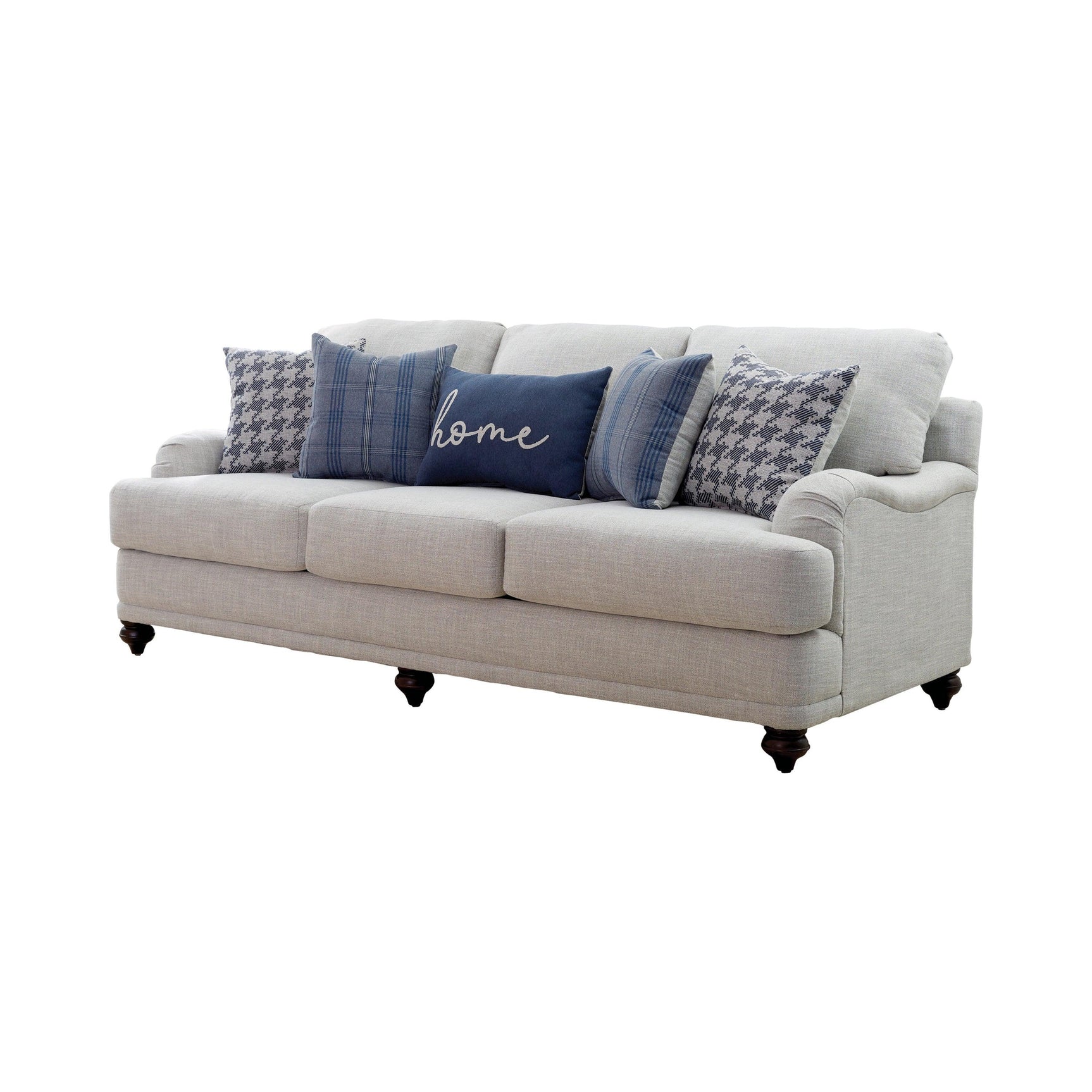 Glenn Recessed Arms Loveseat Light Grey - Ella Furniture