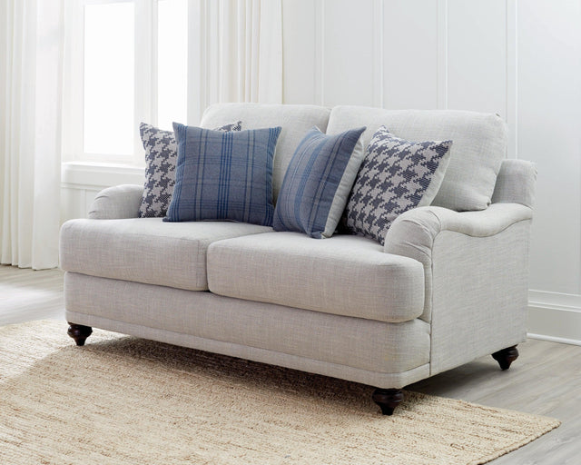 Glenn Recessed Arms Loveseat Light Grey - Ella Furniture