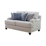 Glenn Recessed Arms Loveseat Light Grey - Ella Furniture