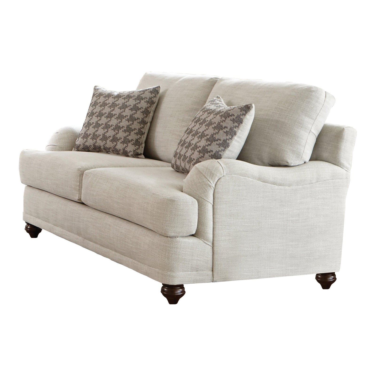 Glenn Cushion Back Loveseat Light Grey - Ella Furniture