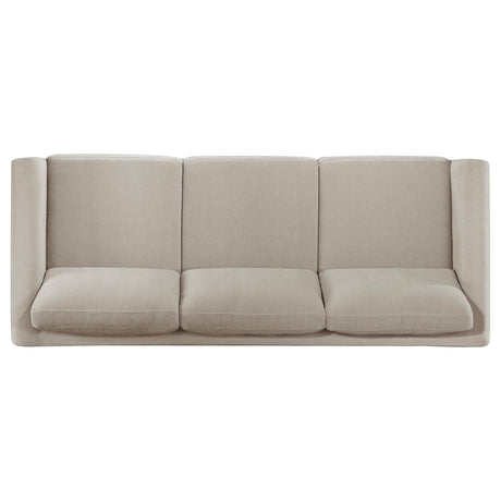 Islington taupe loveseat side view