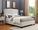 Eva Black Tufted Upholstered Queen Bed side view
