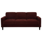 Ruth 77-inch Fabric Upholstered Track Arm Sofa side view