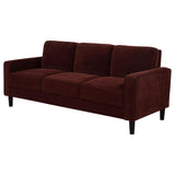 Rust Red Fabric upholstery detail on Ruth 77-inch Sofa