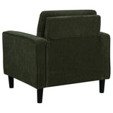 Attached back and seat cushions detail