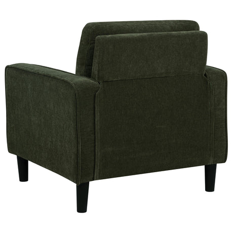 Attached back and seat cushions detail
