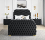 Natalia Queen Footboard with black finish, side view