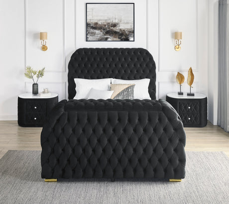 Natalia Queen Footboard with black finish, side view
