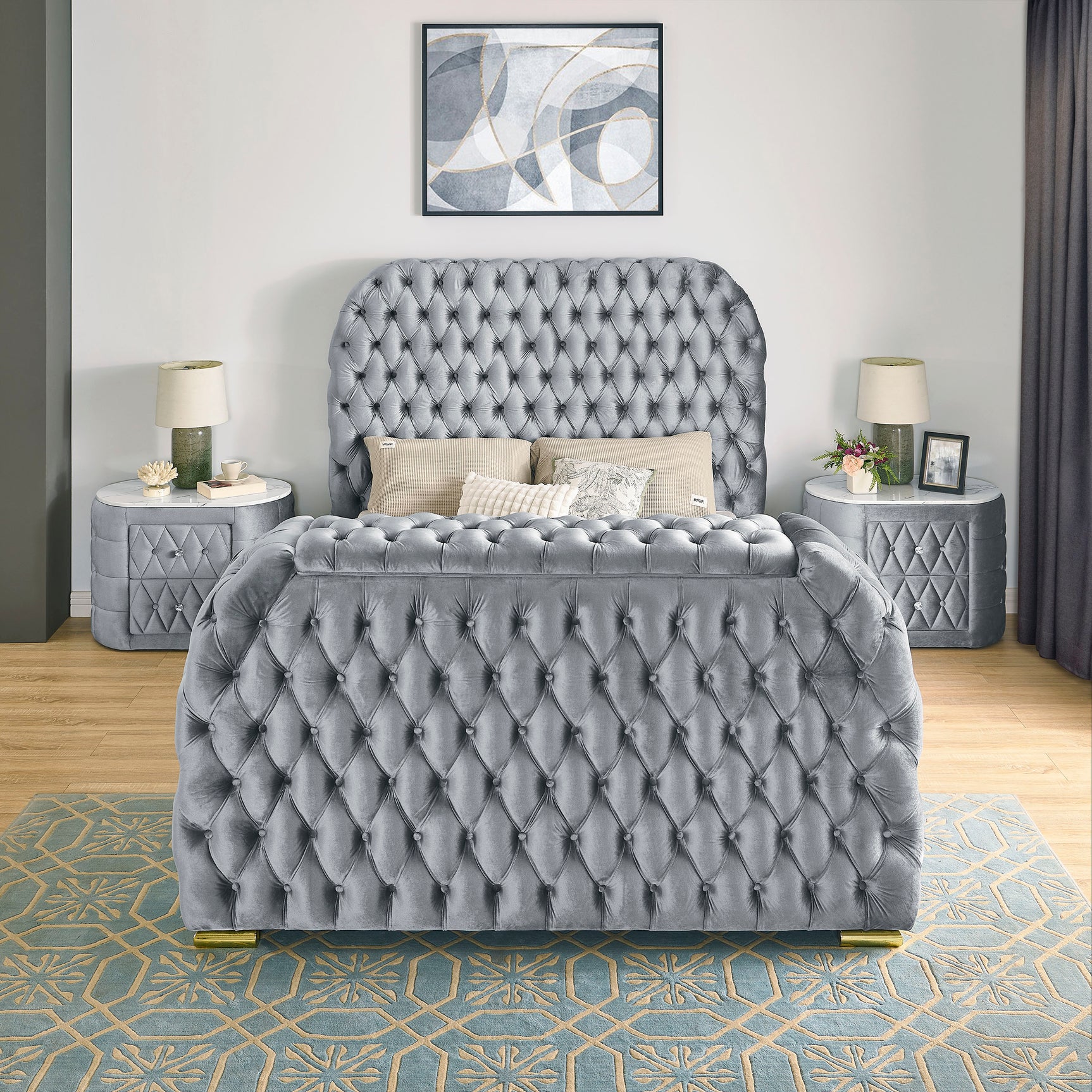 Natalia footboard with integrated Bluetooth speakers and TV lift