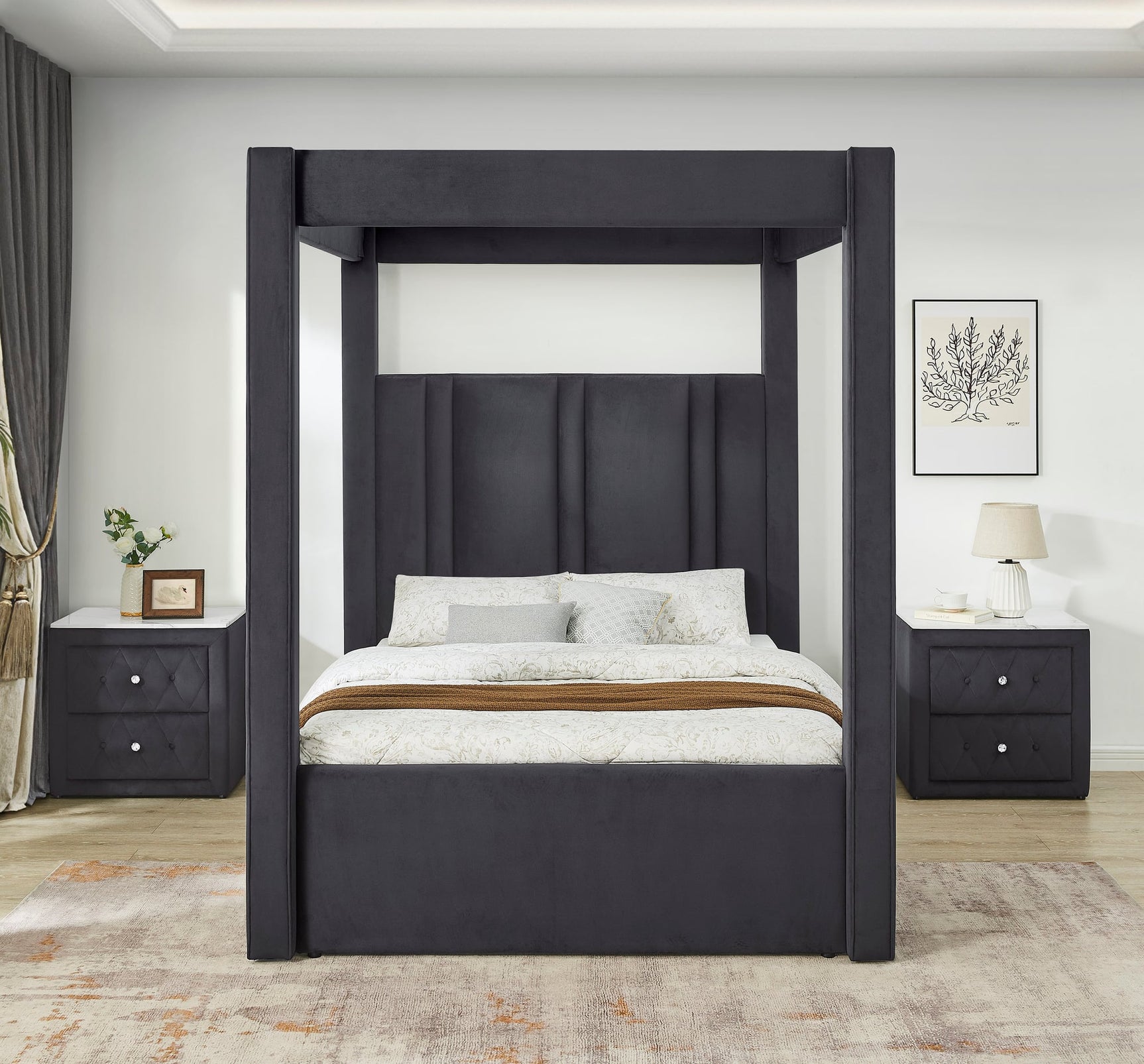 Jayla Black Queen Canopy Bed view 2