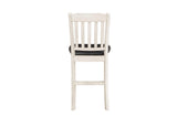 Back side view of Kiwi dining chair showing faux leather upholstery