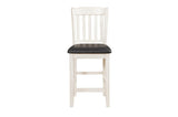Front view of Kiwi dining chair with brown and white faux leather