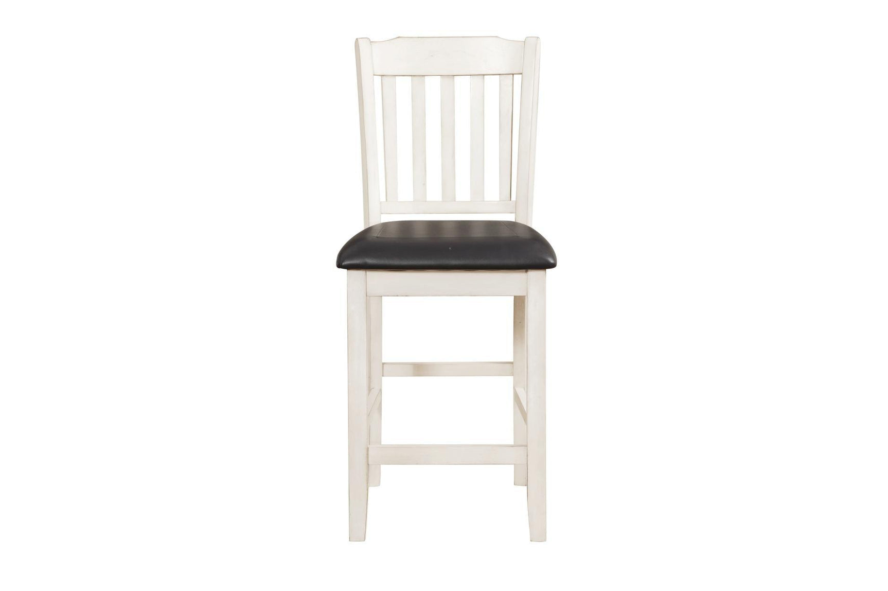 Front view of Kiwi dining chair with brown and white faux leather