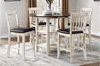 Kiwi brown and white faux leather round counter height dining set main view