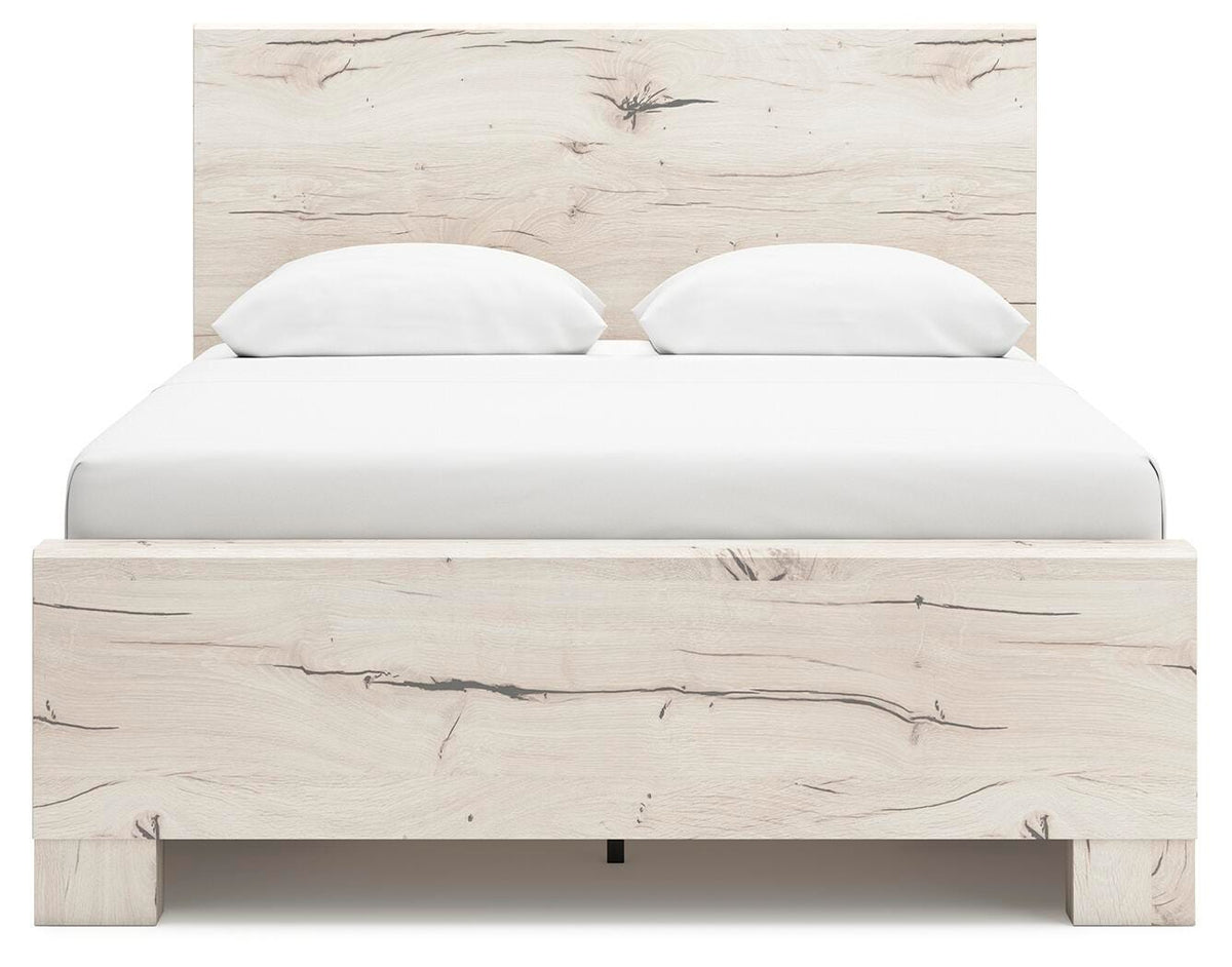 Lawroy Light Natural Queen Panel Bed with Storage — front view