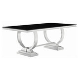 Antoine Chrome and Black Rectangular Dining Room Set with 6 Side Chairs — product image 3