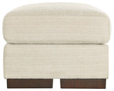 Maggie Birch Chenille Ottoman close-up of fabric and legs