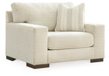 Ottoman front angle in birch upholstery