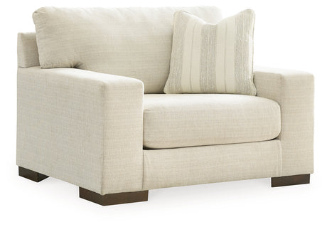 Ottoman front angle in birch upholstery