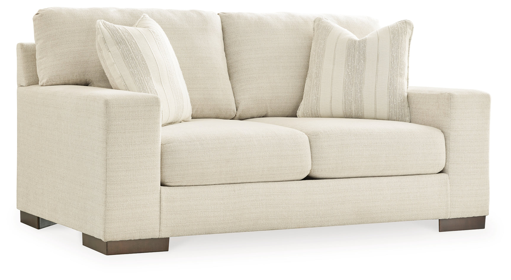 Angle side view of Maggie Birch Sofa and Loveseat