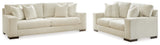 Side view of Maggie Birch Sofa and Loveseat furniture