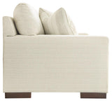 Angled side view of Maggie Birch Chenille Sofa