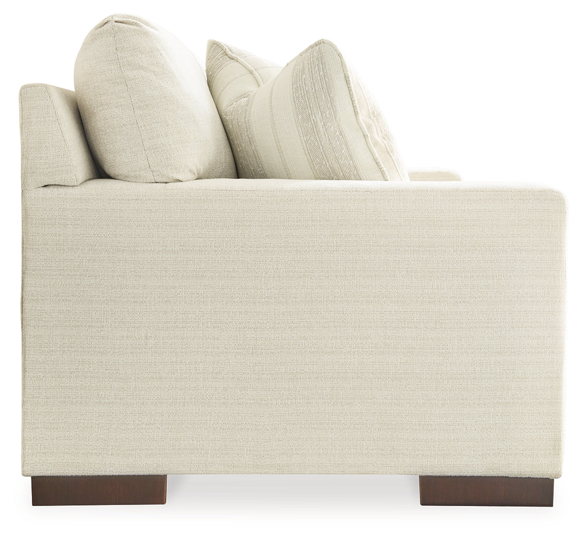 Side detail view of Maggie Birch Sofa and Loveseat