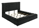 Close-up of tufted headboard upholstery