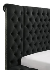 Liliana Bed black upholstery texture