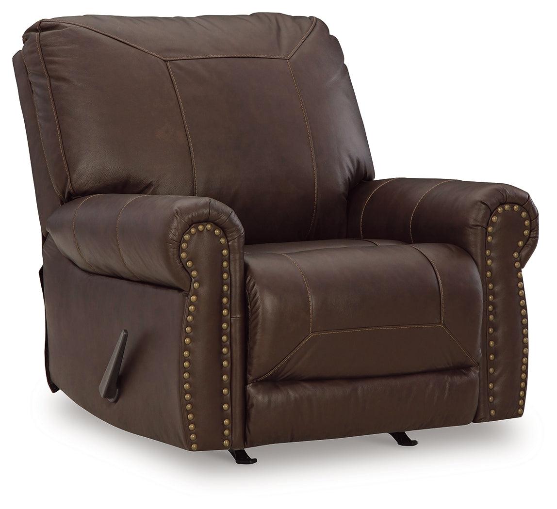 Colleton Dark Brown Leather Recliner side view