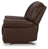 Colleton Dark Brown Leather Recliner alternate side angle