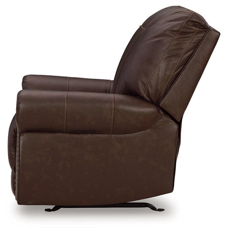 Colleton Dark Brown Leather Recliner alternate side angle
