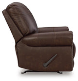 Colleton Dark Brown Leather Recliner side angle view