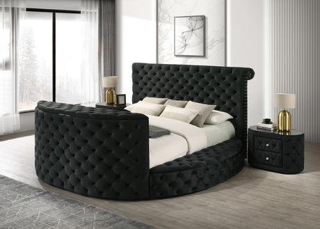 Voltare Queen Headboard black side angle