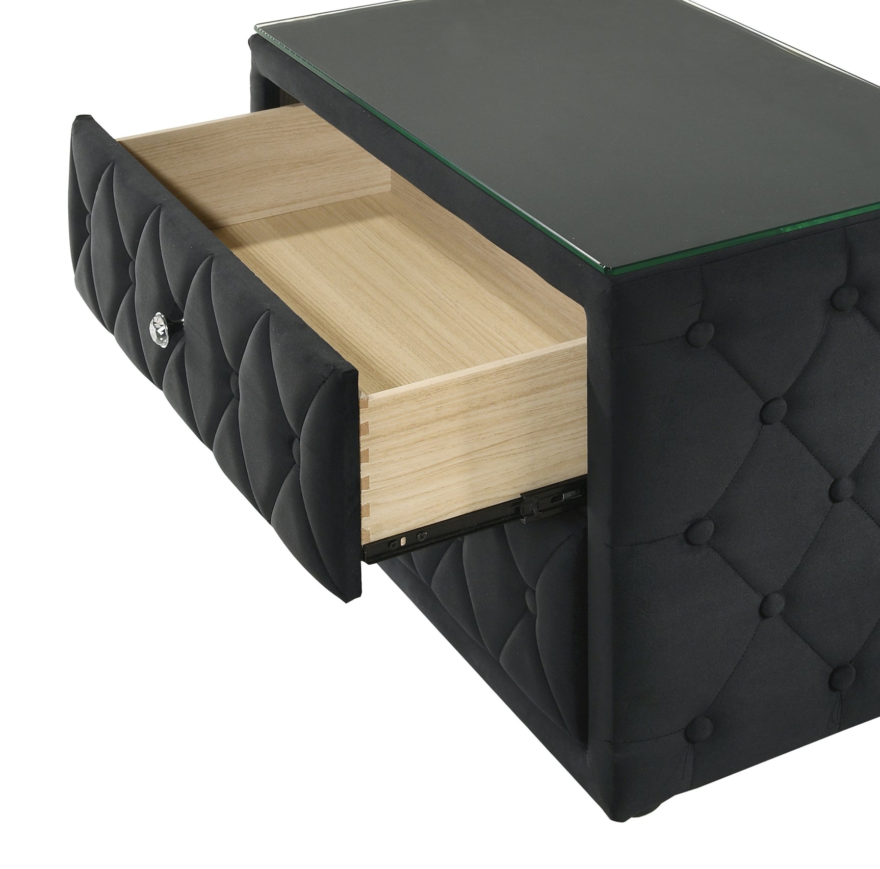 Nightstand drawer with hardware detail