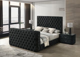 Josephine King Headboard black upholstered tufted detail