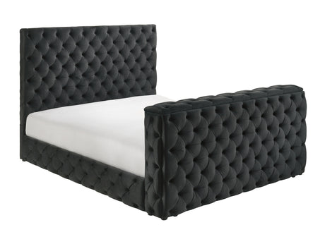 Josephine King Bed rails in black finish detail