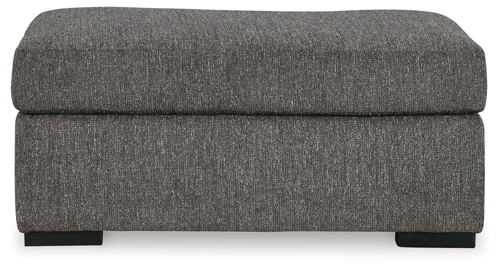 Angle view of Gardiner pewter sofa chaise