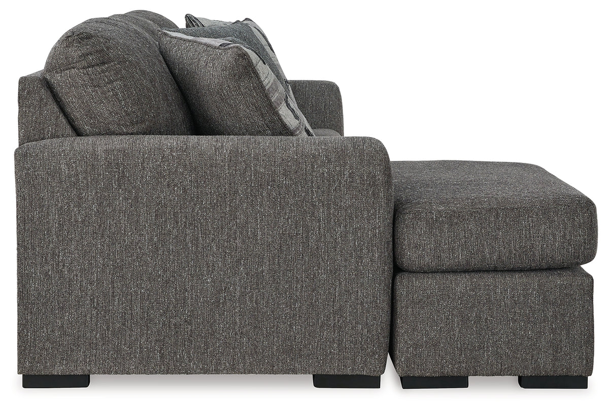 Close-up of pewter upholstery texture