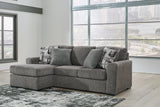 Gardiner sofa chaise displaying plush cushions